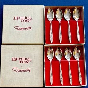 Demitasse spoons by Community in the Morning Rose pattern. Remarkable!